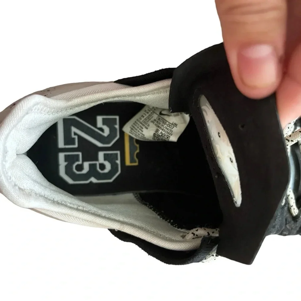 Nike Lebron 18 gs Basketball Shoes Black White Gum Size 5.5Y or 7.5W
